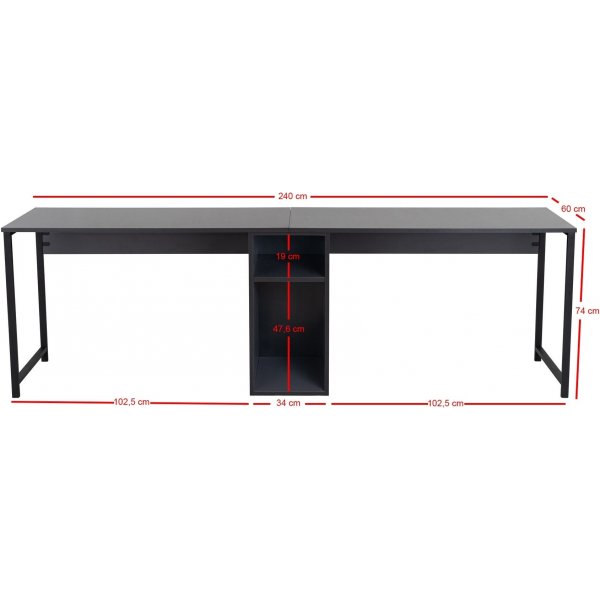 Kahden hengen työpöytä - antrasiitti/musta Kahden hengen työpöytä - antrasiitti/musta