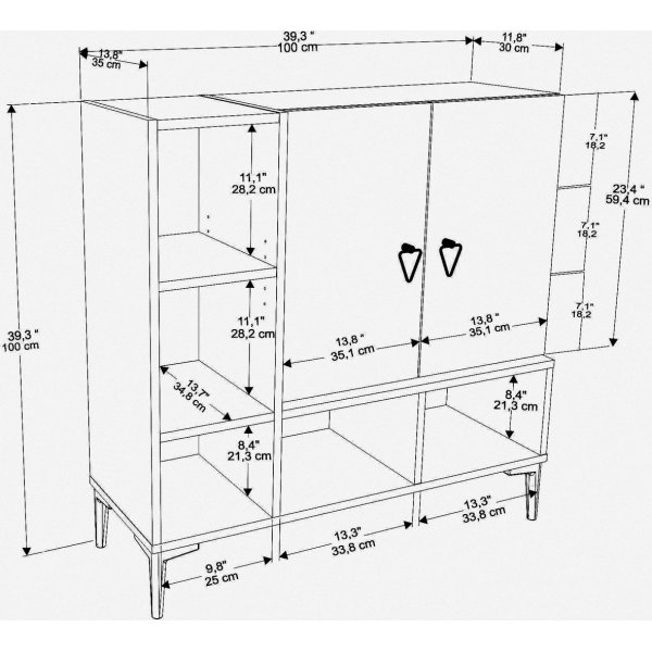 Platinakaappi - Valkoinen/cordoba