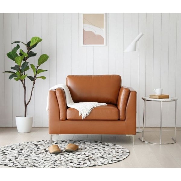 Nojatuoli konjakinvärinen keinonahka - Cansas + Huonekalujen puhdistus Nojatuoli konjakinvärinen keinonahka - Cansas + Huonekalujen puhdistus