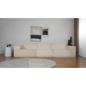 Modulaarinen sohva 310 cm beigeä samettia Modulaarinen sohva 310 cm beigeä samettia
