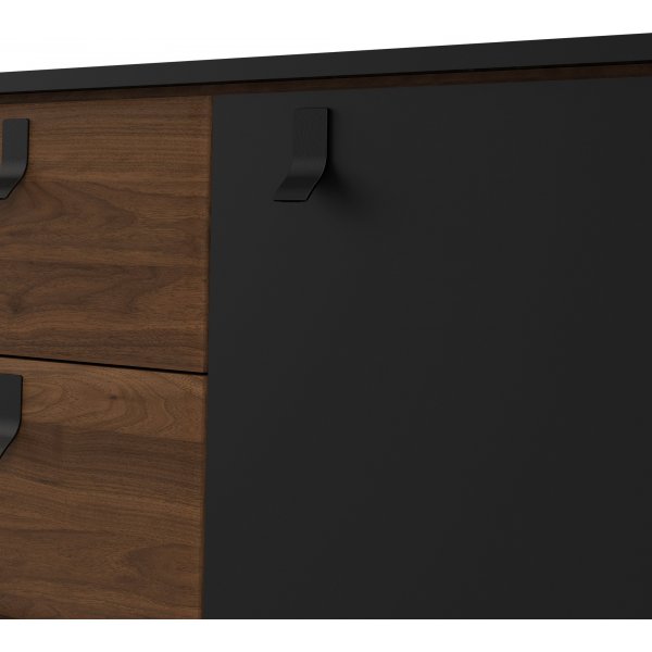 Ry senkki 2 ovella ja 2 laatikolla - Musta/pähkinä Ry senkki 2 ovella ja 2 laatikolla - Musta/pähkinä