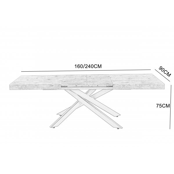 Alfred-ruokapöytä, jatkettava 160-240 cm - Puu Alfred-ruokapöytä, jatkettava 160-240 cm - Puu