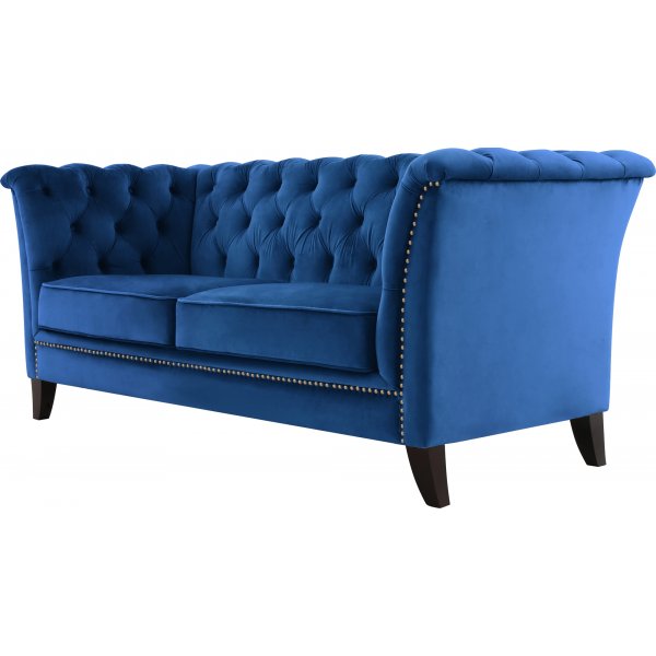 Kahden istuttava sohva Milton Chesterfield - Tummansininen sametti Kahden istuttava sohva Milton Chesterfield - Tummansininen sametti