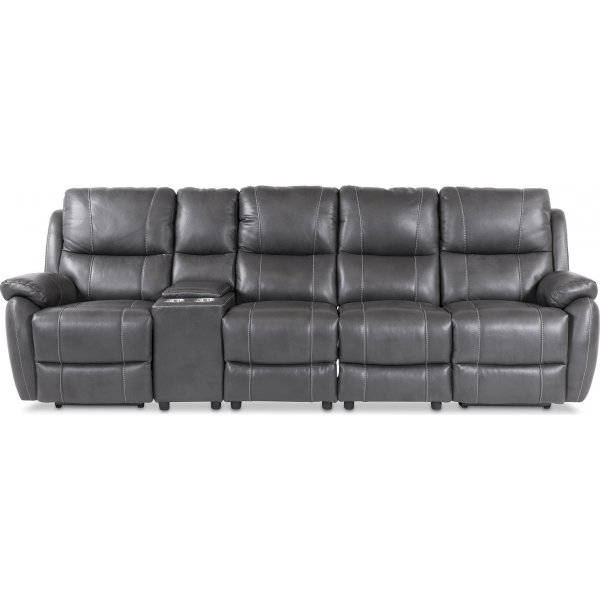 Enjoy Hollywood, recliner-sohva - neljn istuttava (shk), harmaa keinonahka (malli H)