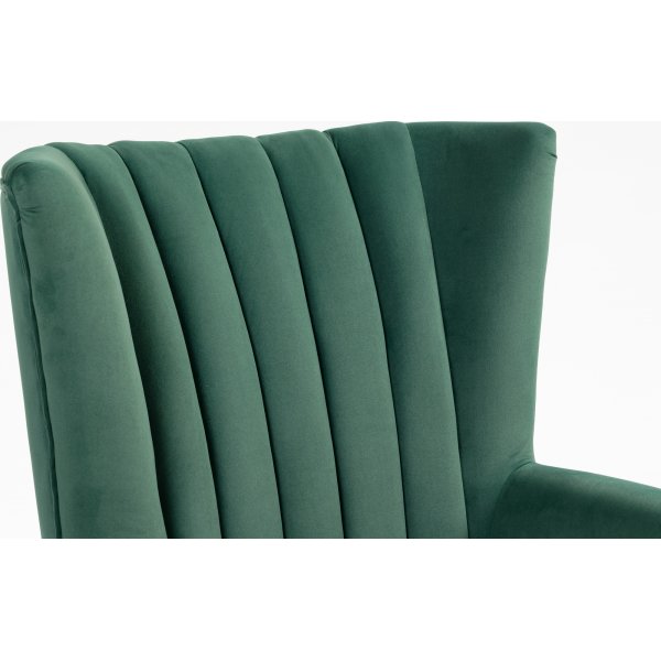 Korvaläppänojatuoli vihreää samettia Korvaläppänojatuoli vihreää samettia