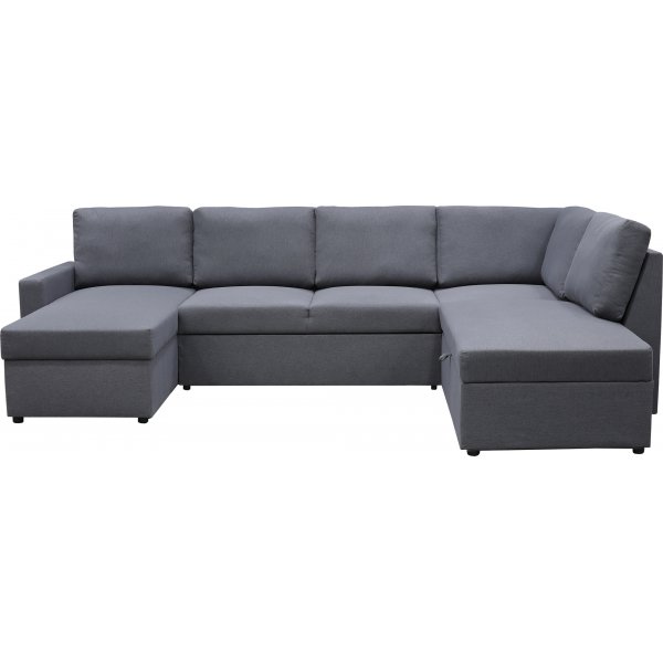 Dream vuodesohva säilytystilalla (U-sohva) vasemmanpuoleinen - Tummanharmaa (kangas) + Huonekalujen tekstiilien puhdistus Dream vuodesohva säilytystilalla (U-sohva) vasemmanpuoleinen - Tummanharmaa (kangas) + Huonekalujen tekstiilien puhdistus