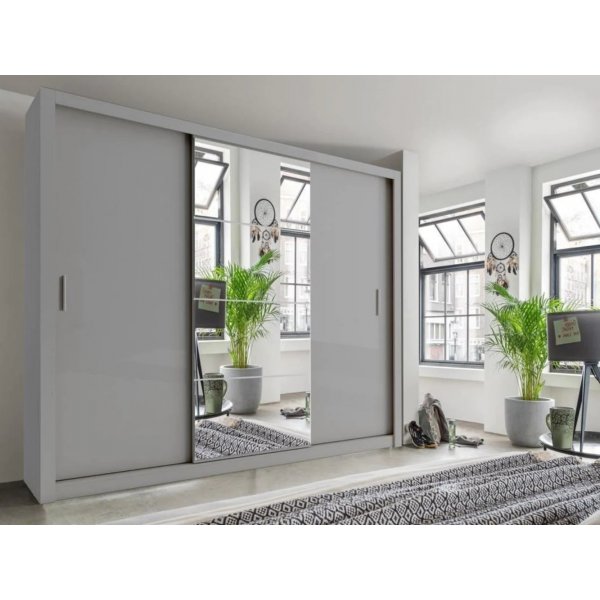 Einar harmaa vaatekaappi 250x215 cm Einar harmaa vaatekaappi 250x215 cm