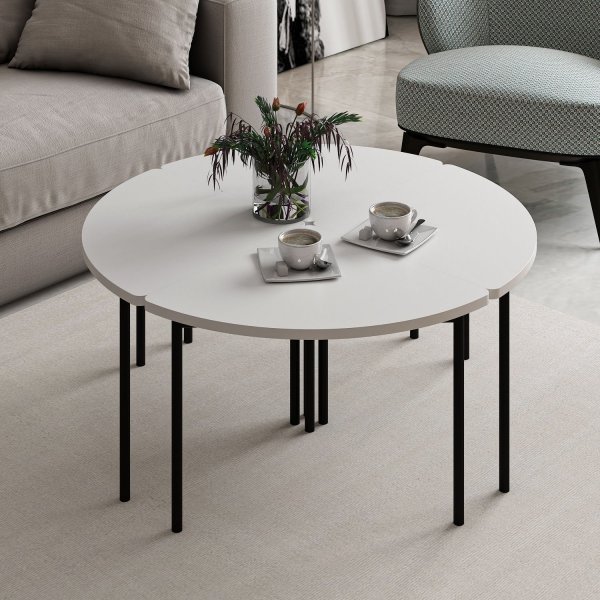 Emma sohvapöytä Ø90 cm - Valkoinen Emma sohvapöytä Ø90 cm - Valkoinen