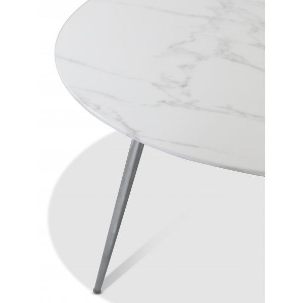 Pyöreä Art-ruokapyötä 110 cm - Marmoroitu lasi / Kromi Pyöreä Art-ruokapyötä 110 cm - Marmoroitu lasi / Kromi