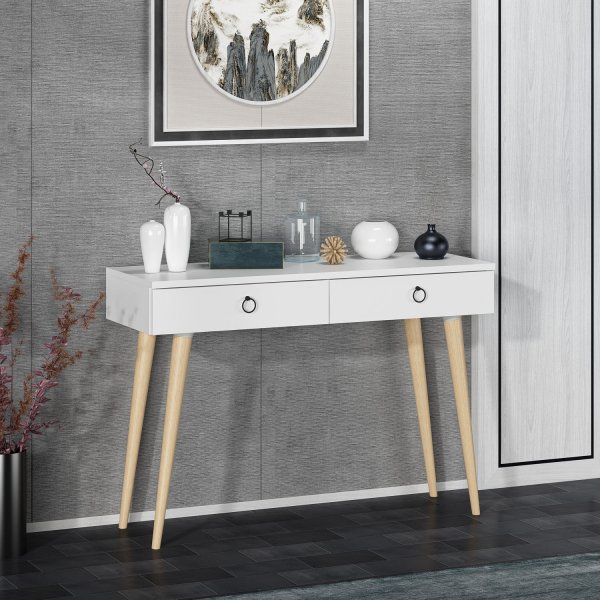 Arden relief pöytä 72/100 x 35 cm - Valkoinen Arden relief pöytä 72/100 x 35 cm - Valkoinen