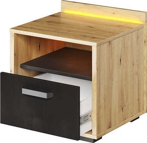 Qubic ypyt - Artisan tammi/harmaa/musta