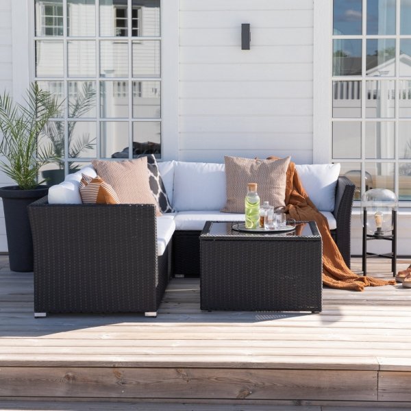 Haiti kulmasohvaryhmä - musta/valkoinen Haiti kulmasohvaryhmä - musta/valkoinen