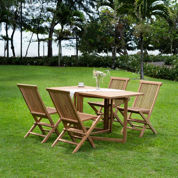 Saltö ulkoruokailuryhmä taitettava pöytä 4 ruokapöydän tuolilla - teak Saltö ulkoruokailuryhmä taitettava pöytä 4 ruokapöydän tuolilla - teak