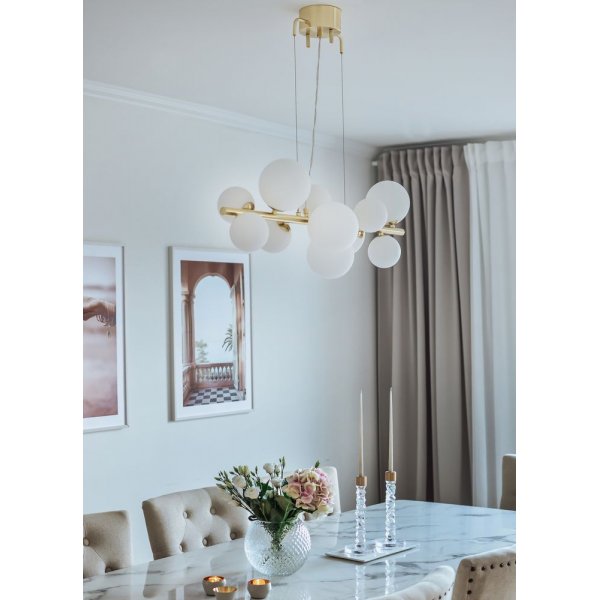 Molekyl kattovalaisin - Matta messinki/opaali valkoinen Molekyl kattovalaisin - Matta messinki/opaali valkoinen