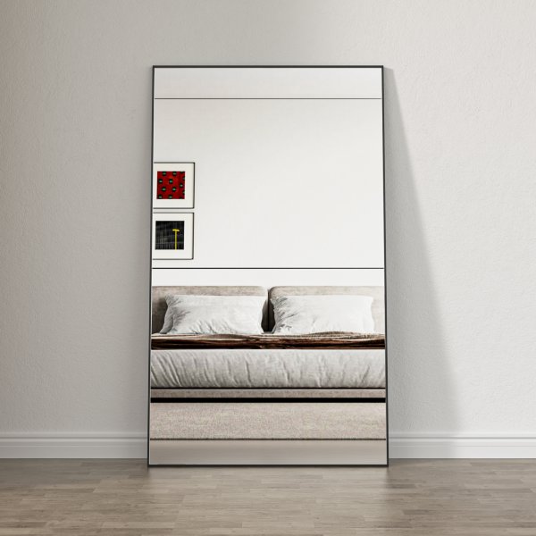 Kokovartalopeili 100 � 170 cm - Musta alumiinirunko - Blanche