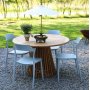 Ruokailuryhm Salt teak: Tiikkipyt noin 120 cm sislten 4 Abbe-tuolia