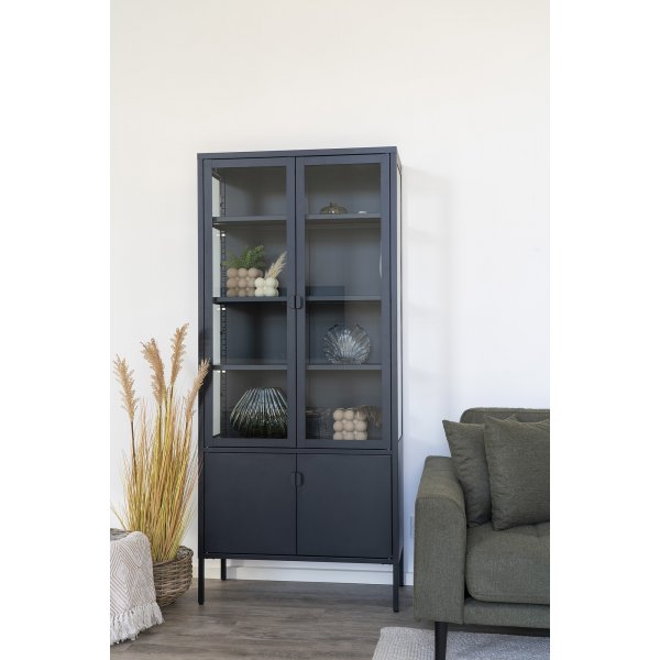 Brisbane-vitriinikaappi 80x35x180 cm - Musta Brisbane-vitriinikaappi 80x35x180 cm - Musta