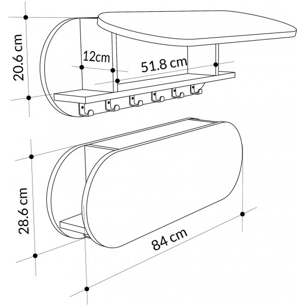 Kromattu vaateripustin - Valkoinen Kromattu vaateripustin - Valkoinen