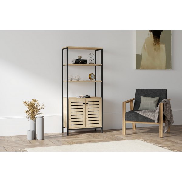 Mette kirjahylly - Sapphire tammi/musta