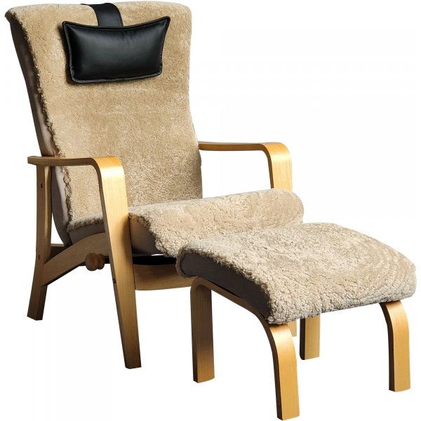 re-nojatuoli lampaannahkaa - beige lampaannahka