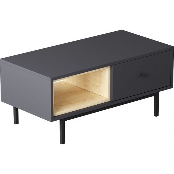 Luonnollinen sohvap�yt� 90 x 45 cm - Antrasiitti