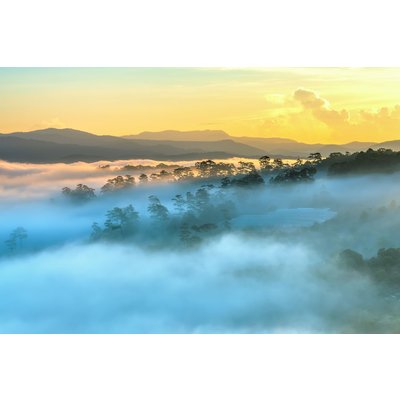 Foggy Landscape -lasitaulu - 120x80 cm
