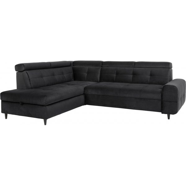 Matras kulmasohva, avoin p�� vasen - musta