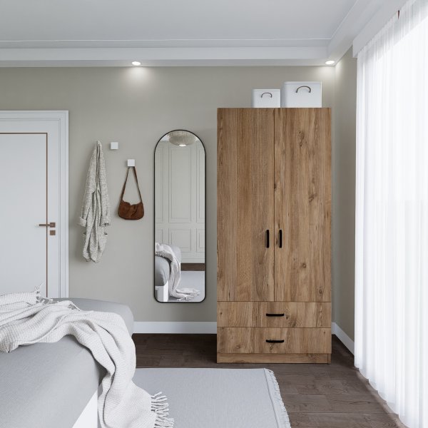 Yaman vaatekaappi 80 x 47 x 182 cm - mänty Yaman vaatekaappi 80 x 47 x 182 cm - mänty