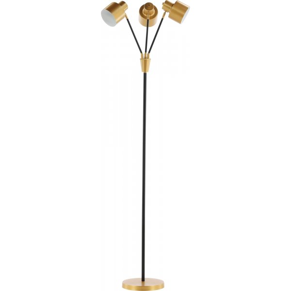 Semafori-lattiavalaisin - Musta/messinki Semafori-lattiavalaisin - Musta/messinki