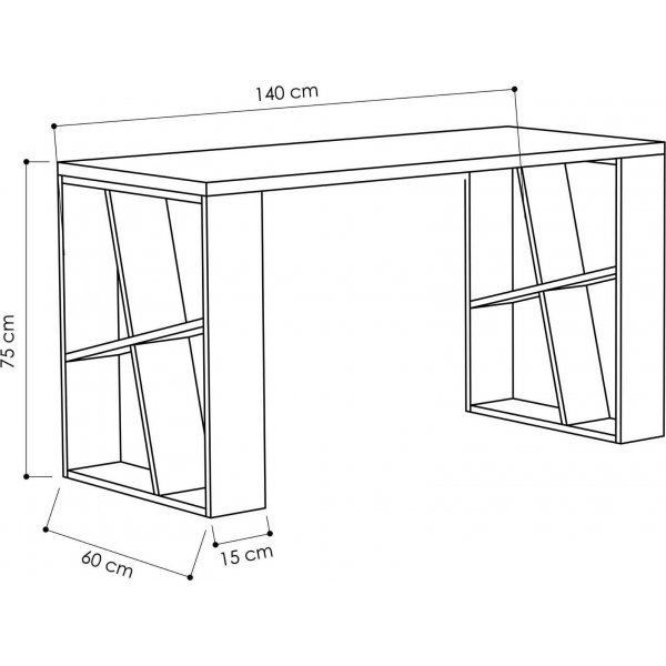Hunajapyt 140x60 cm - Valkoinen/tammi