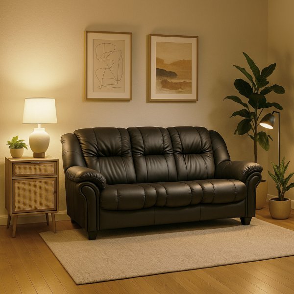 Sohva 3-istuttava musta PU - Rome