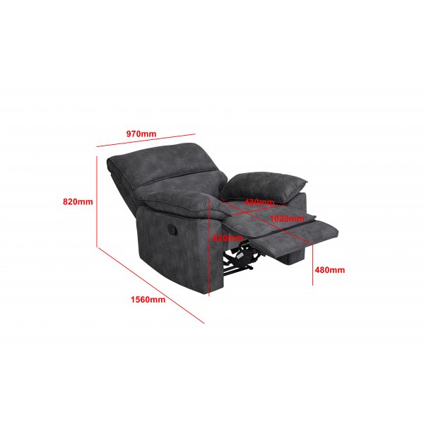 Coventry lepotuoli manuaalisella mekanismilla - harmaa mikrokuitu + Huonekalujen jalat