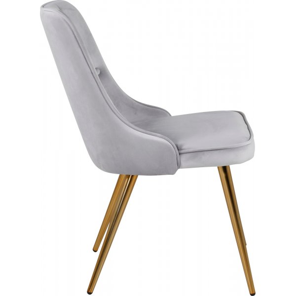 Alice Deluxe ruokatuoli - Vaaleanharmaa/messinki