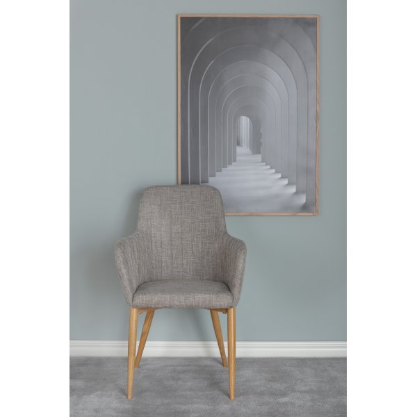 Paolo-nojatuoli - Vaaleanharmaa/tammi Paolo-nojatuoli - Vaaleanharmaa/tammi