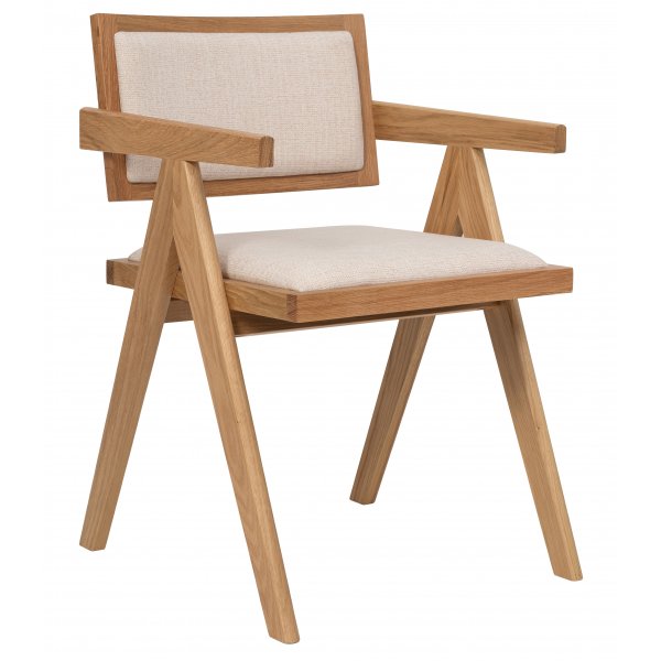 Sara-nojatuoli tammista ja pellavakankaasta + Huonekalujen puhdistus Sara-nojatuoli tammista ja pellavakankaasta + Huonekalujen puhdistus