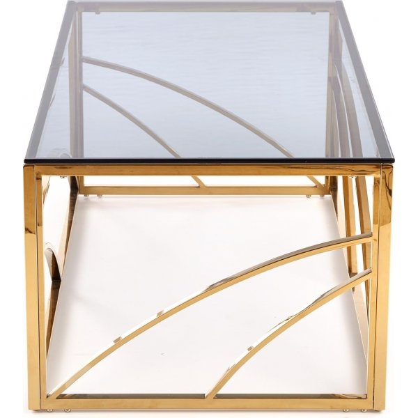 Kosmos sohvapöytä 120 x 60 cm - Savustettu lasi/kulta Kosmos sohvapöytä 120 x 60 cm - Savustettu lasi/kulta