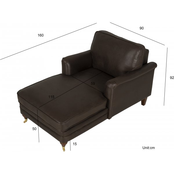 Howard Watford Deluxe Divaani nojatuoli - Vintage Brown Faux Leather