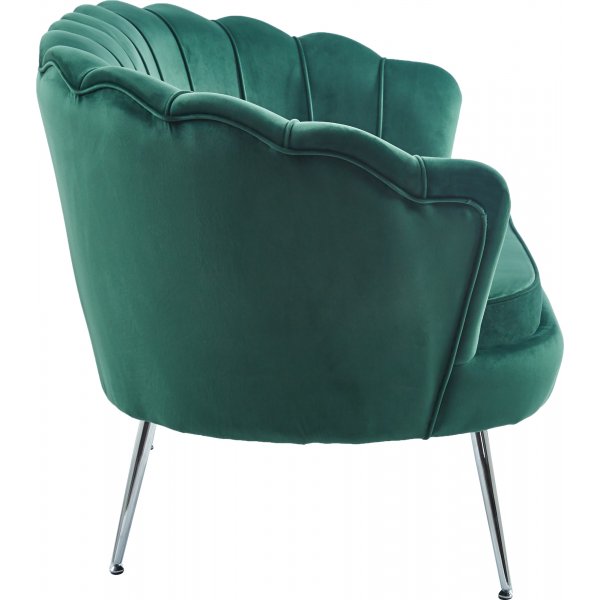 Kingsley 2-istuttava sohva samettia - vihre� / kromi + Huonekalujen jalat