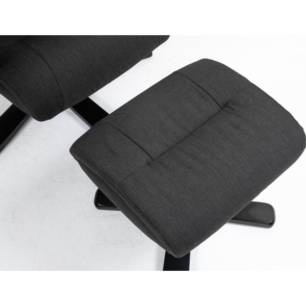 Recliner-nojatuoli Oslo rahilla - Cortina musta + Huonekalujen tahranpoistoaine Recliner-nojatuoli Oslo rahilla - Cortina musta + Huonekalujen tahranpoistoaine