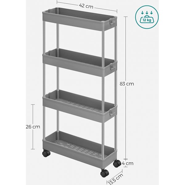 Criollo keittiön hylly 83 cm - harmaa Criollo keittiön hylly 83 cm - harmaa