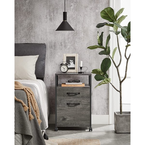 Belmont arkistokaappi - harmaa/musta