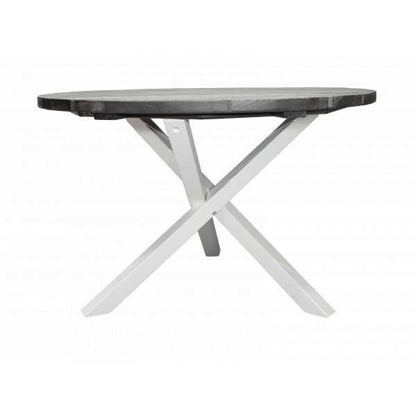 Scottsdale ruokapöytä Ø112 cm - Shabby Chic harmaa/valkoinen Scottsdale ruokapöytä Ø112 cm - Shabby Chic harmaa/valkoinen