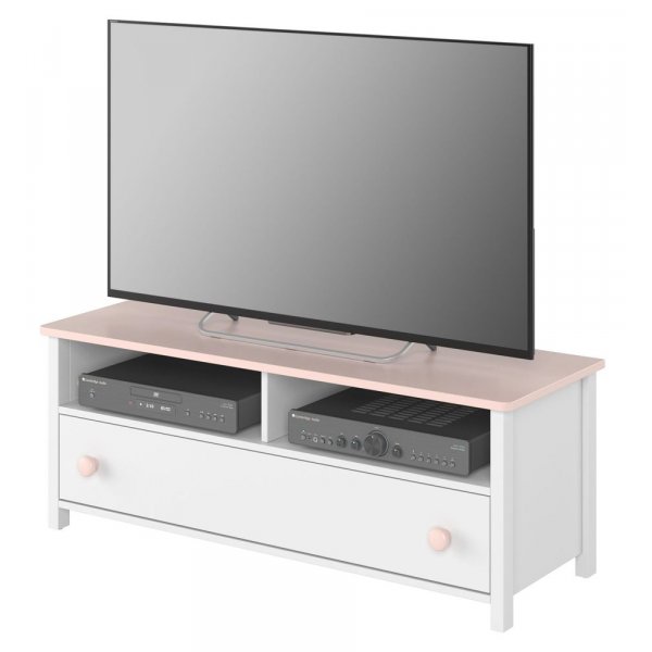 Stephany TV-taso - Valkoinen / vaaleanpunainen
