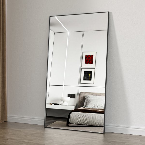 Kokovartalopeili 100 � 170 cm - Musta alumiinirunko - Blanche