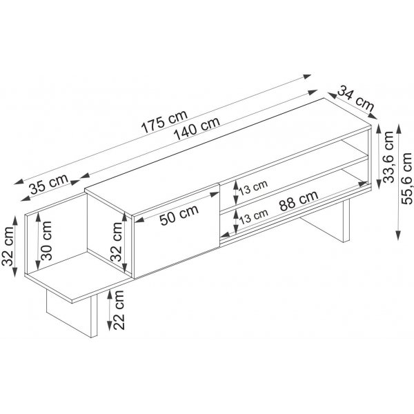 Frank TV-taso - Beige/antrasiitti Frank TV-taso - Beige/antrasiitti