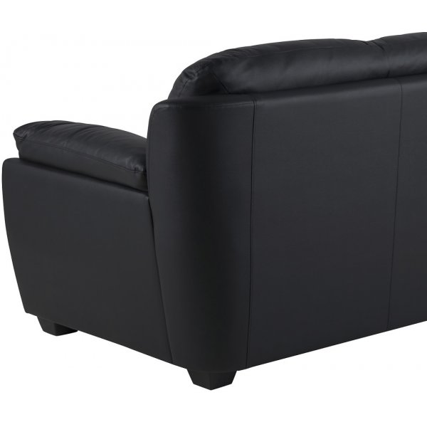 Palermo 2-istuttava sohva - Mustaa ekonahkaa