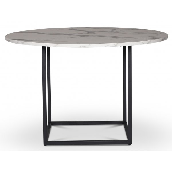 Sintorp pyöreä ruokapöytä Ø115 cm - Valkoinen marmori (Exclusive laminaatti) + Huonekalujen jalat Sintorp pyöreä ruokapöytä Ø115 cm - Valkoinen marmori (Exclusive laminaatti) + Huonekalujen jalat