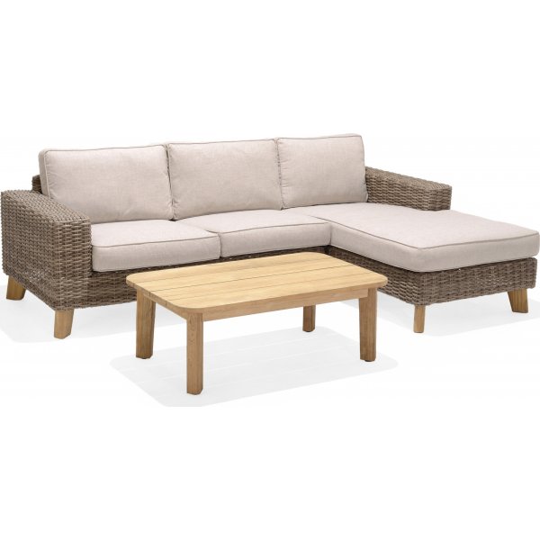 Bahama-loungeryhmä - beige/tiikki Bahama-loungeryhmä - beige/tiikki