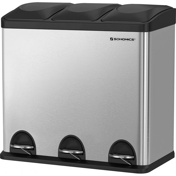 Luan roskakori 54 l - Hopea/musta