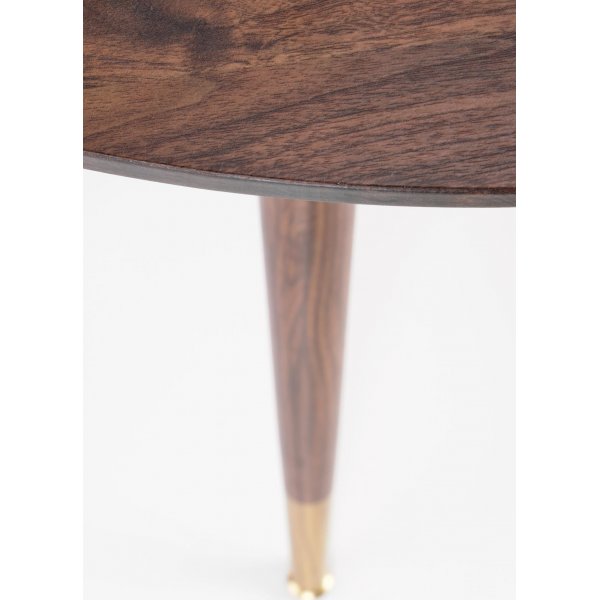 Phkinpuusta valmistettu ruokapyt, halkaisija 110 cm, kultaiset yksityiskohdat